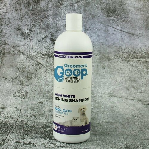 Groomer's Goop Snow White Toning Shampoo 473 мл отбеливающий оптический шампунь для удаления желтых пятен, США