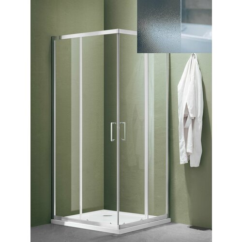Душевое ограждение SANTREK AQUA Lea-CR-1000-G-Chrome 100010001850 Г-обр стекло Грейп 5мм профиль Хром 27635₽