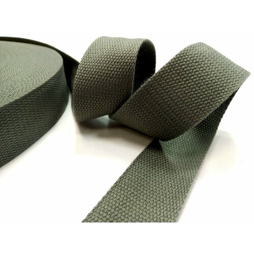 Стропа-лента ременная 38 мм, хлопок искусственный толщ. 2 мм, 5 метров, серая