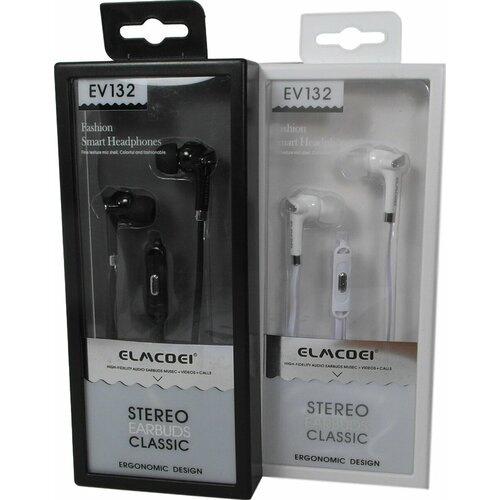 Наушники EV132 с микрофоном Белые 342₽