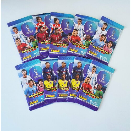 Panini 10 пакетиков футбольных карточек FIFA World Cup Qatar 2022 80 карточек 1550₽