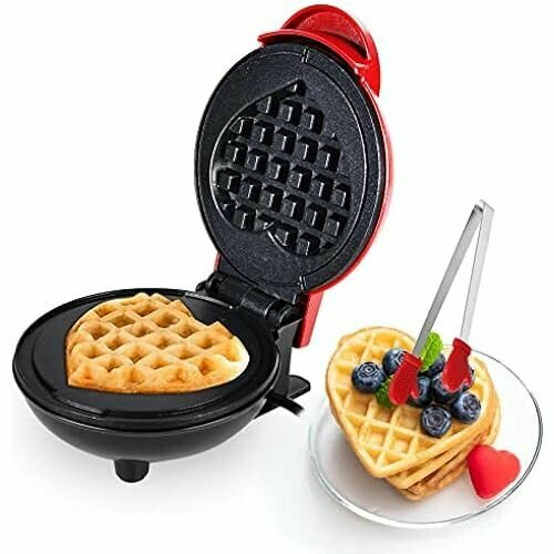 Мини-вафельница вафельница в форме сердца с силиконовым зажимом из нержавеющей стали маленькая вафельница с антипригарным покрытием мини-вафельница блинница для классических вафель детская 923800₽