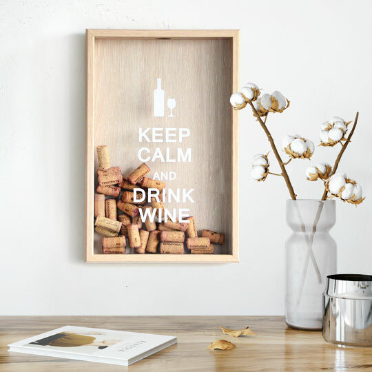 фото Рамка-копилка для винных пробок 'Keep Calm' (разные цвета) / Светлый