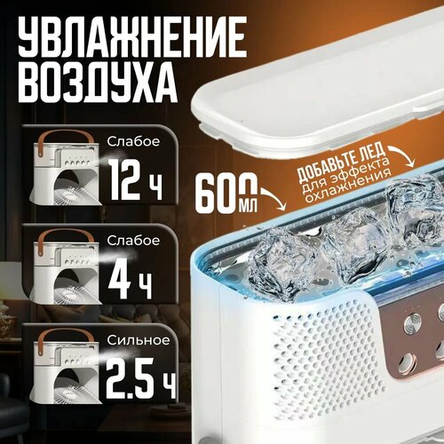 Вентилятор с увлажнителем настольный белый 5Вт площадь 30м 3 скорости 990₽
