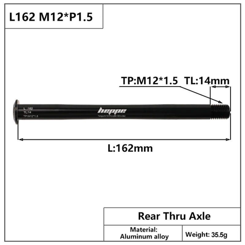 Велосипедная задняя ось L160 L162 L165 L168 m12x1 5 M12x1.0 Черный