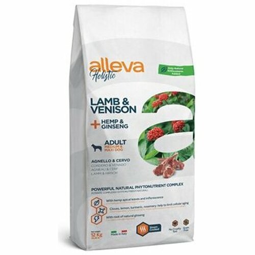 Корм сухой Alleva Allеva Holistic для взрослых собак с ягненком и олениной, коноплей и женьшенем, медиум, макси 12 кг