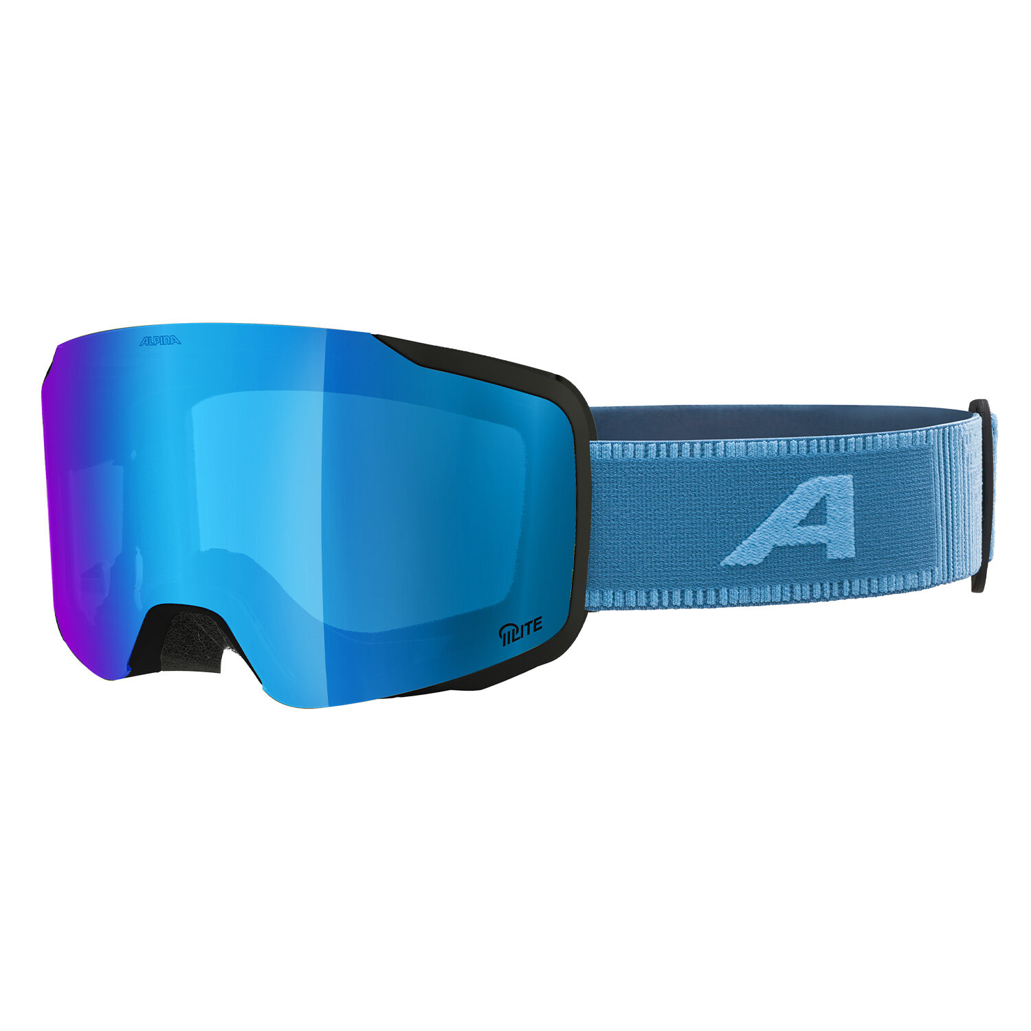 Маска горнолыжная ALPINA Taos Q-Lite Black-Smoke-Blue Matt/Q-Lite Blue S2 (US: M)