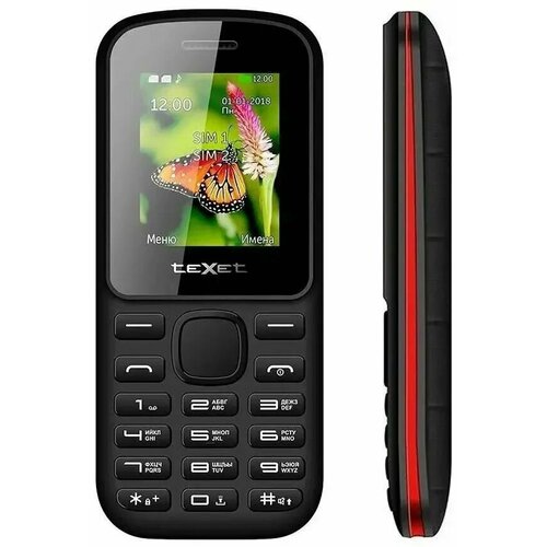 Мобильный телефон teXet TM-130 цвет черный-красный 1190₽