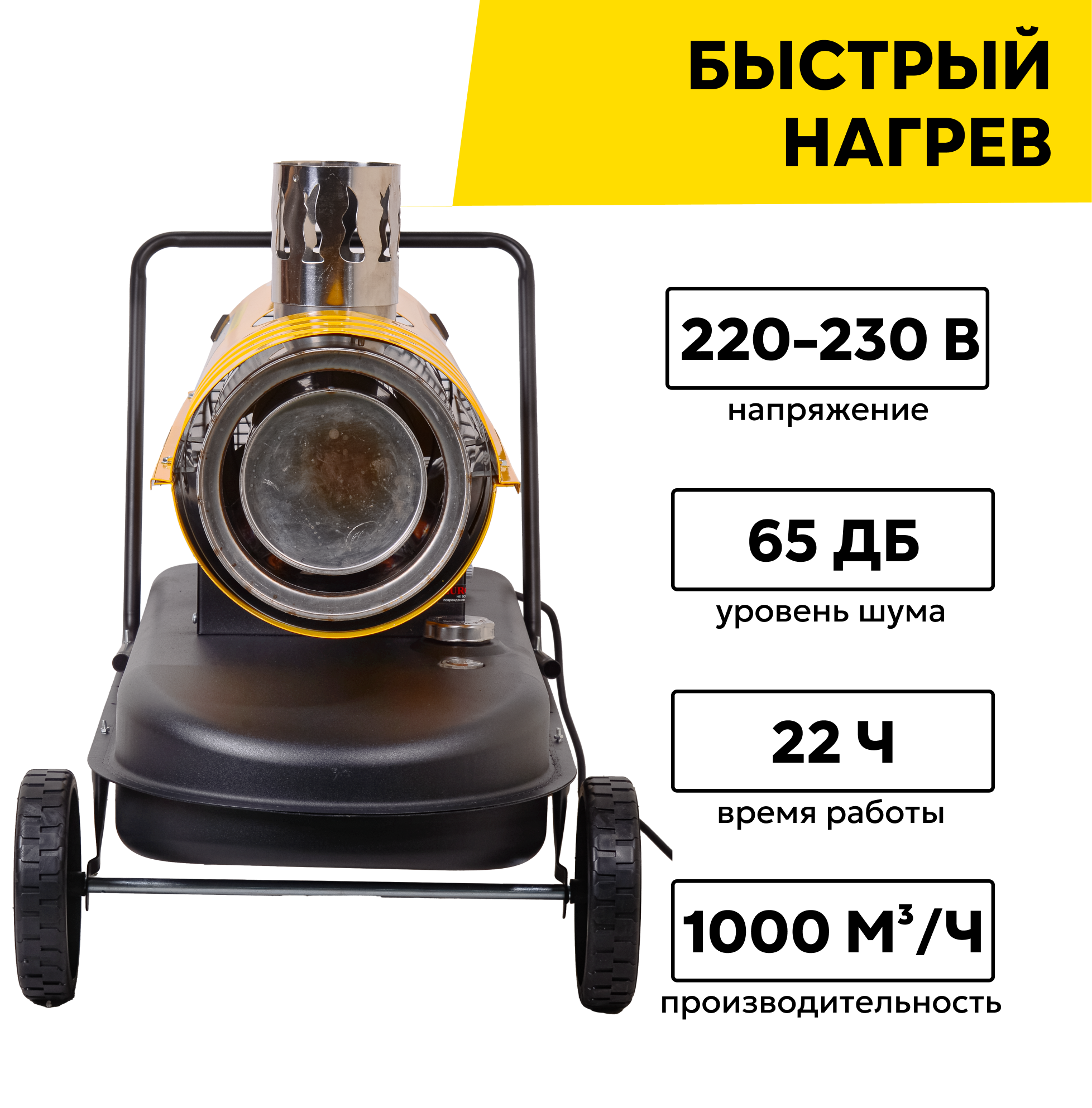 Тепловая дизельная пушка непрямого нагрева ТДПН-EU-25000, 25 кВт, до 250 м2 — фото 1