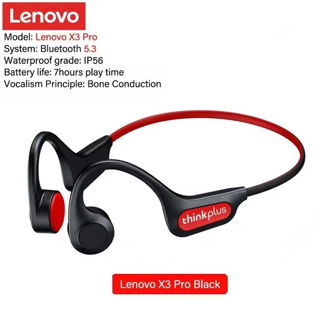 Оригинальные наушники Lenovo X3 Pro с костной проводимостью, Bluetooth 5,3, Hi-Fi, с ушным крючком, беспроводная гарнитура с микрофоном, спортивные наушники X7
