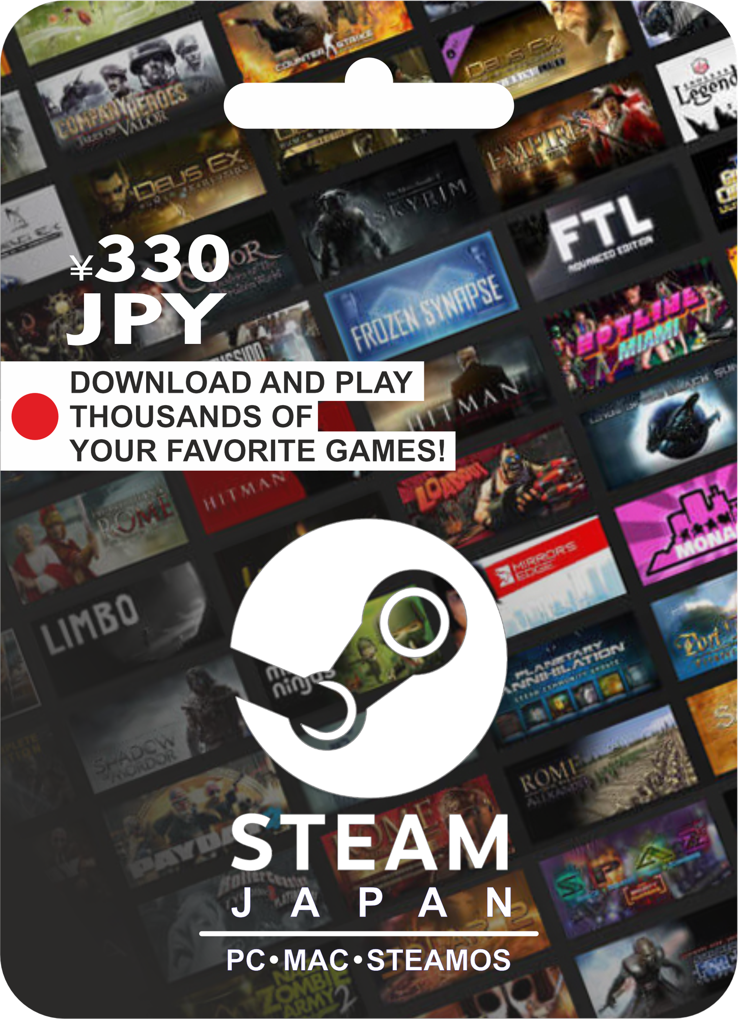 Подарочная карта Steam 330¥ Япония / Steam Gift Card 330¥ Japan