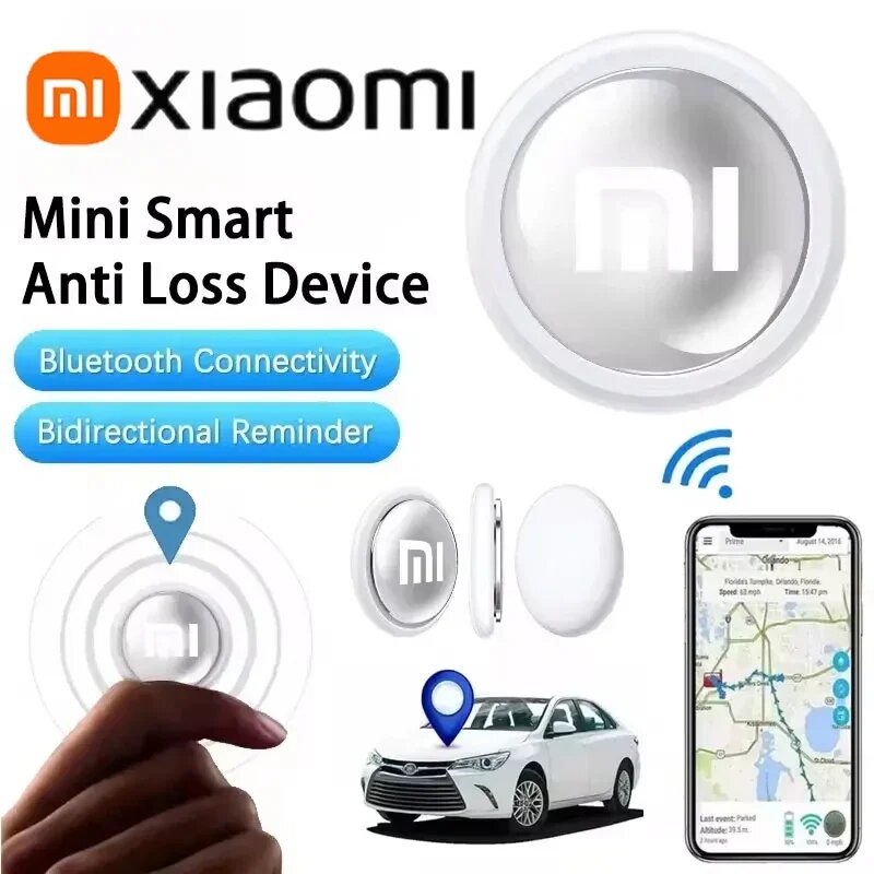 Трекеры И Медальоны Для Животных Xiaomi Мини-система GPS-трекера Xiaomi FindMy App Airtag, умный Bluetooth-локатор, сумка для поиска детей, ошейник для домашних животных с трекером 2025, White