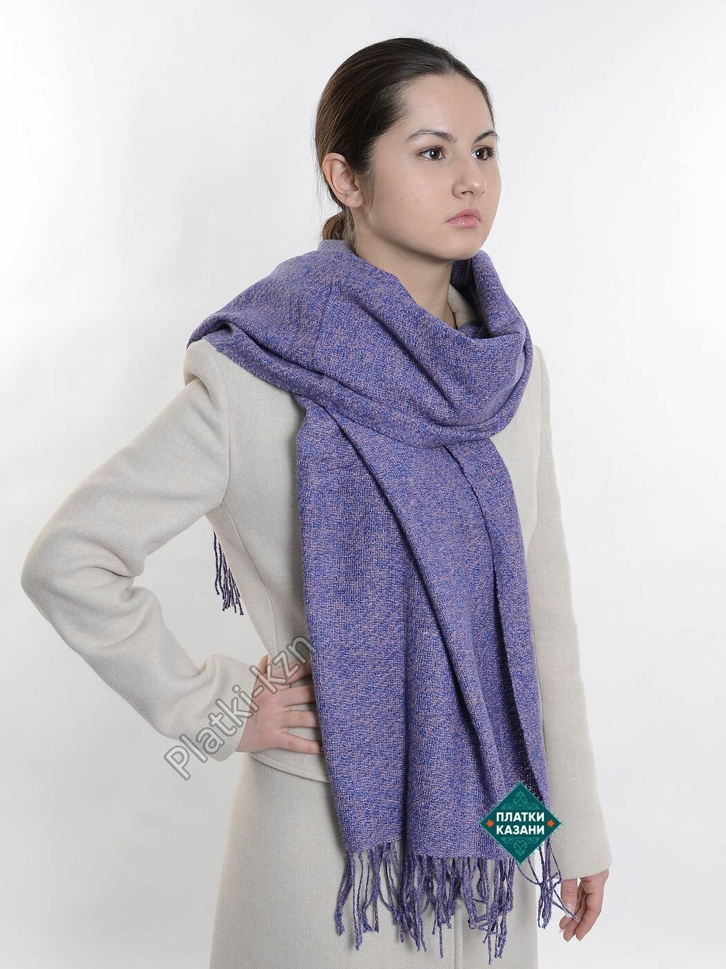 Палантин Cashmere Базовая коллекция для женщин,180х65 см, синий, розовый
