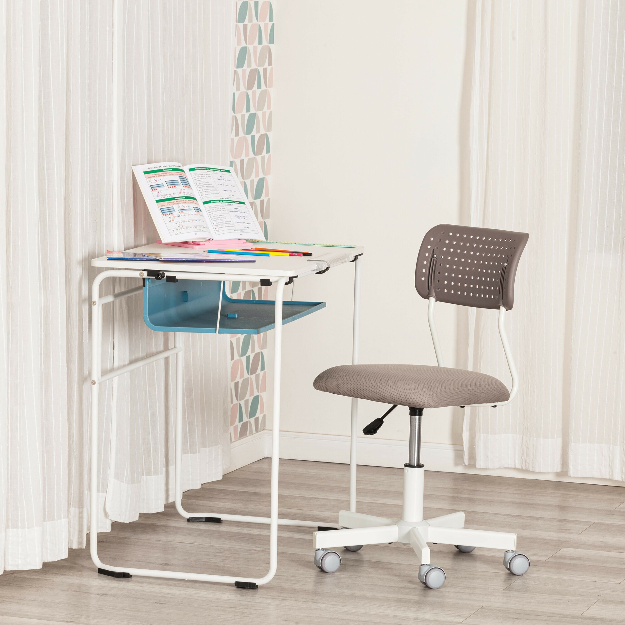 Компьютерное детское кресло TetChair Funny, обивка из ткани, серый — фото 1