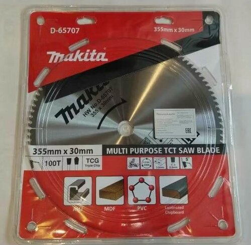 Изображение товара Диск пильный универсальный Makita D-65707 (355х30 мм; 100Т).