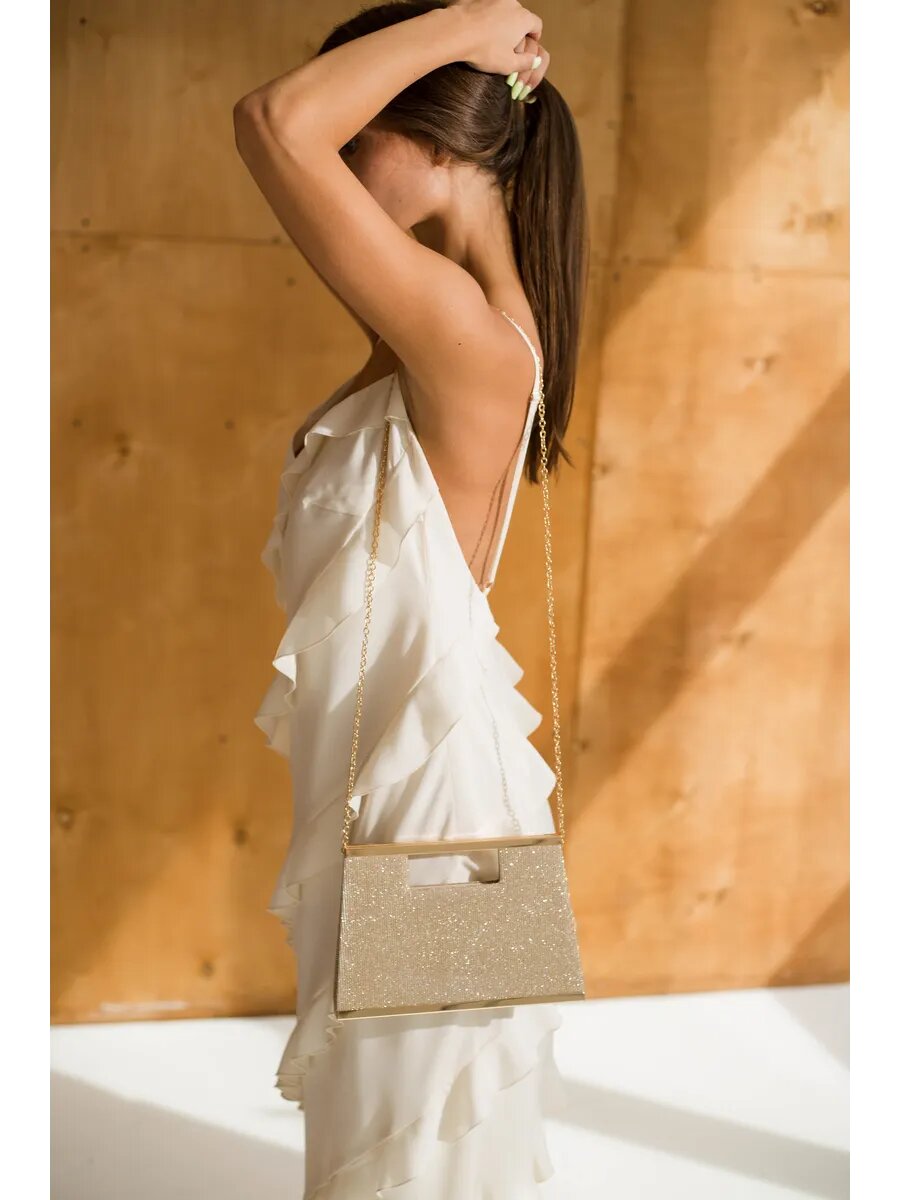 Сумка клатч BERGEN DESIGN, фактура гладкая, желтый — фото 1