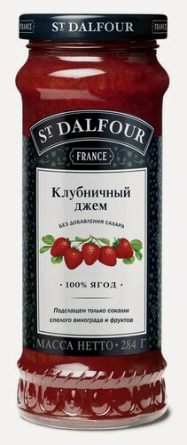 Изображение товара Джем St.Dalfour Клубника 100% фруктов без сахара /стекло/ 284г