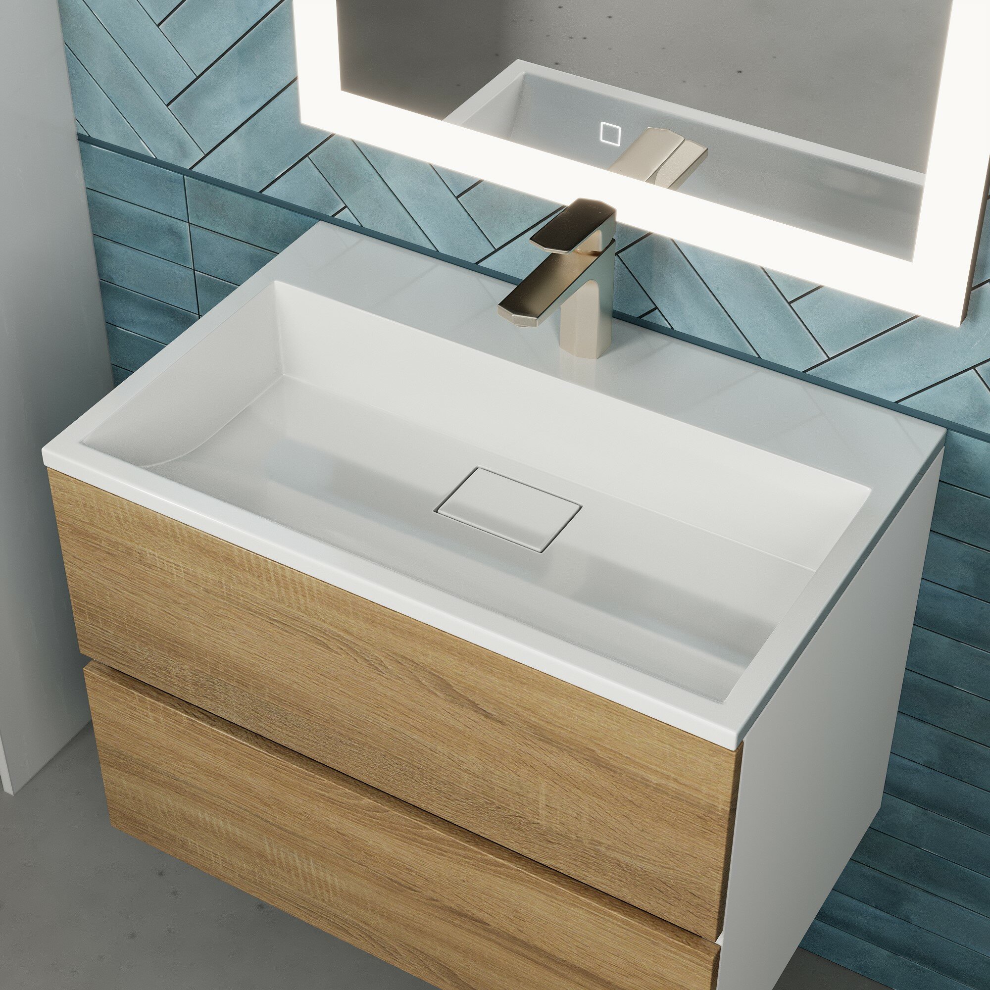 Раковина для ванной Uperwood Barsa 70х45х14,5 см, белая глянцевая — фото 1