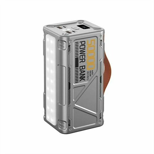 Внешний аккумулятор WIWU Armor Power Bank 50000 mAh 100W PDQCFast Charger серебристый 775000₽