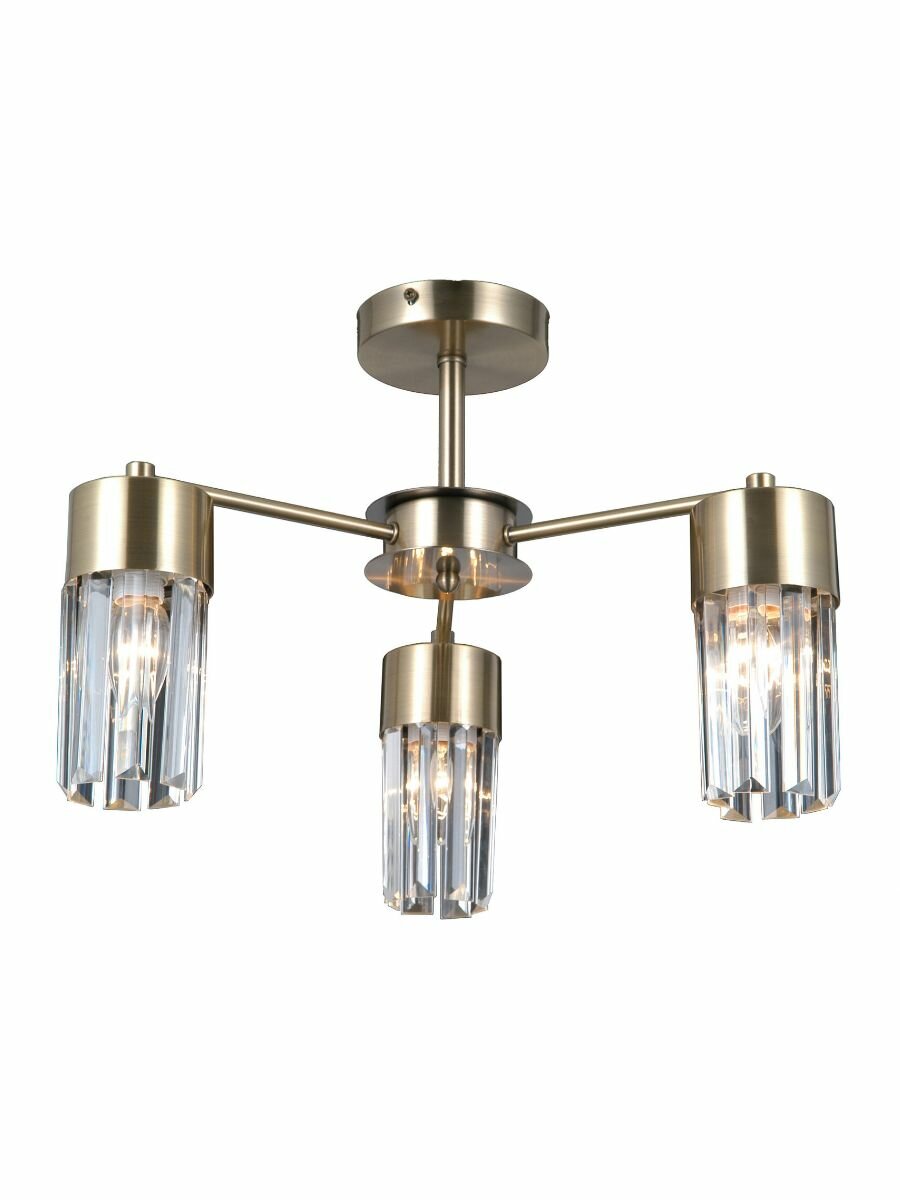 Люстра потолочная NURIA E14 3x40W 220V античная латунь/бронза светильник потолочный на кухню в спальню в гостинную в зал в прихожую