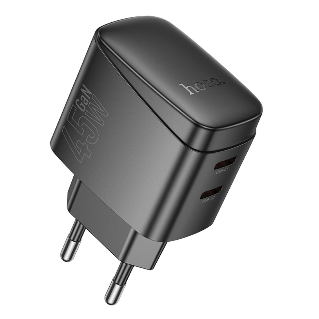Сетевое зарядное устройство, 2 PD 45W (CS62A), HOCO, черный