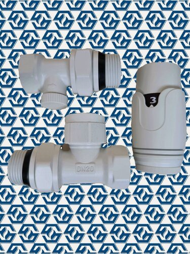 Изображение товара Монтажный комплект для радиатора 3/4 / Group HS / цвет белый, термоголовка