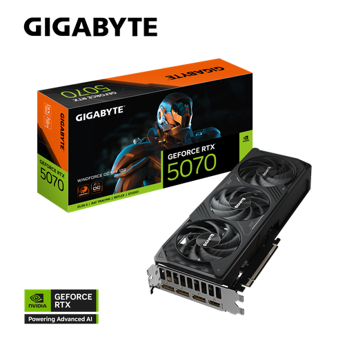 Видеокарта GIGABYTE GeForce RTX 5070 WINDFORCE OC SFF 12GB GV-N5070WF3OC-12GD 97568₽