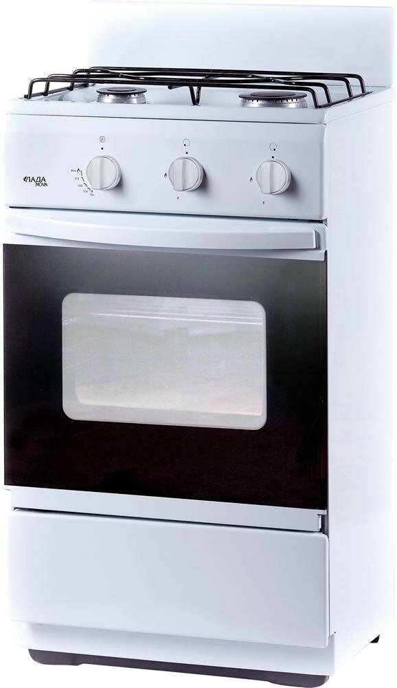 Газовая плита лада NOVA CG 32013 W с газовой духовкой объем 30 л белый
