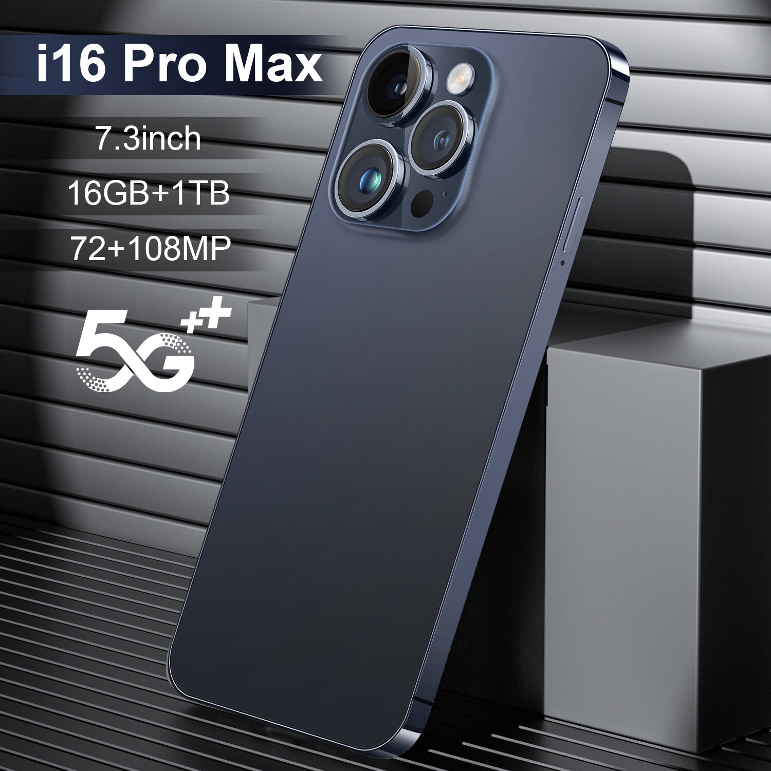 Смартфон i16 Pro Max 7,3» Капсульный экран 16/1TB Android Dual SIM Dual Standby Игровой подарок белый