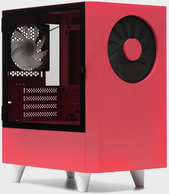 EM1 Woofer Red / Корпус без блока питанияCase WIZMAX EM1, Mini-Tower, TG, 1x160mm + 1x120mm LED, 1xU