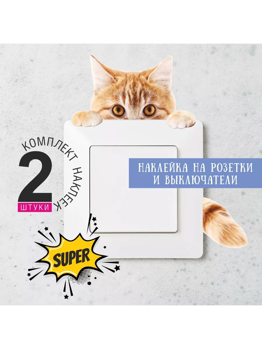 Наклейки рыжий котенок 2 шт — фото 1