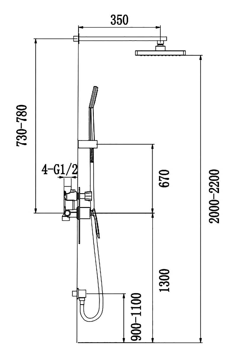Душевая система скрытого монтажа Timo Helmi SX-4069/00-16SM (412) хром-белый