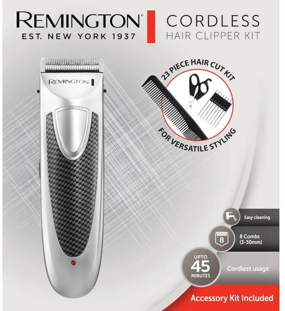Машинка для стрижки волос Remington HC4110, нержавеющая сталь, 8 установок длины, автономная