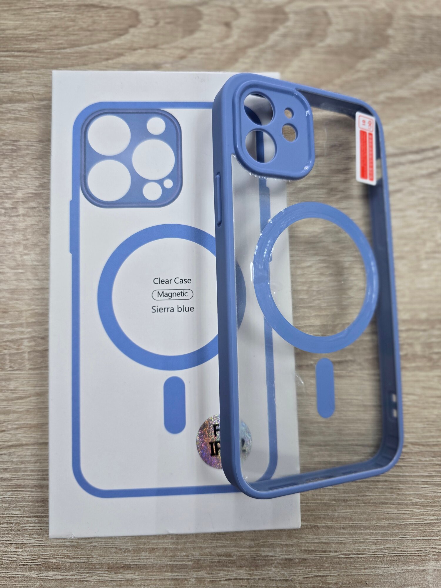 Чехол для iPhone 12 6.1", Clear Case Color with Magsafe, С защитой камер, Sierra Blue