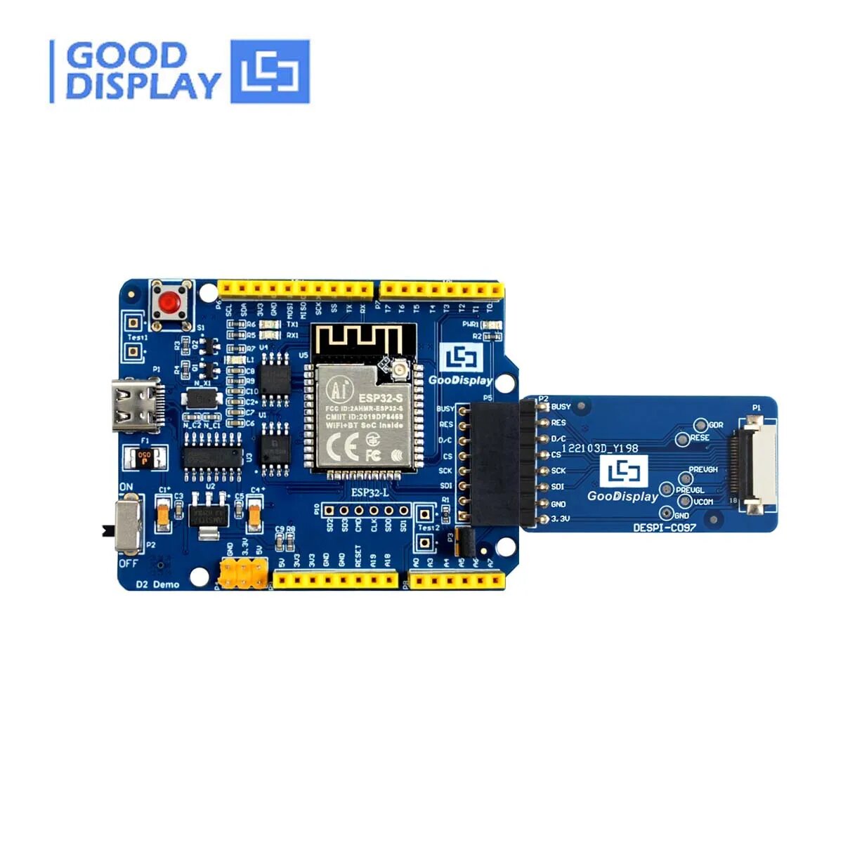 Экран для электронной бумаги 0,97 дюйма, интерфейс Type-C, платформа ESP32, ESP32-L(C097), 18PIN