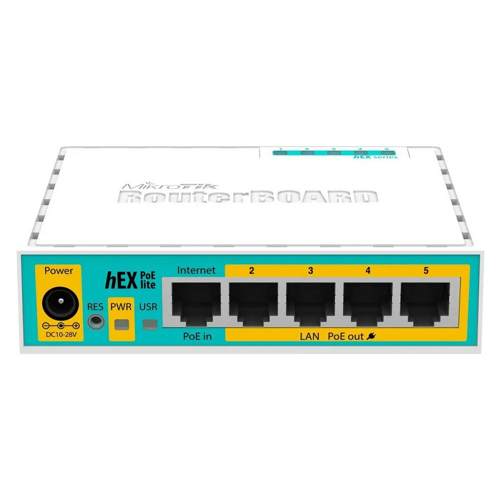 Mikrotik Сетевое оборудование RB750UPr2 hEX PoE lite Маршрутизатор 5-портовый 100-Мбитный с поддержкой PoE на 4-х портах 5x Ethernet, раздача PoE,