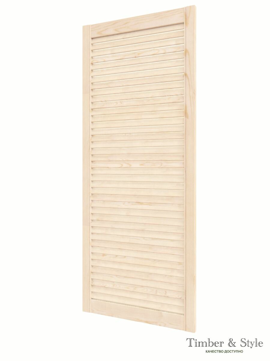 Дверь жалюзийная деревянная Timber&Style 1205х444 мм, комплект из 2-х шт, сосна сорт Экстра / Дверка для мебели — фото 1