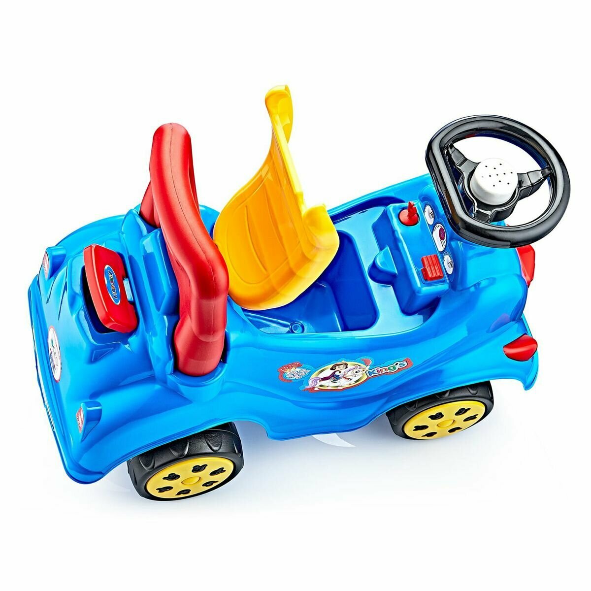 Машина-каталка, с клаксоном, синяя — фото 1