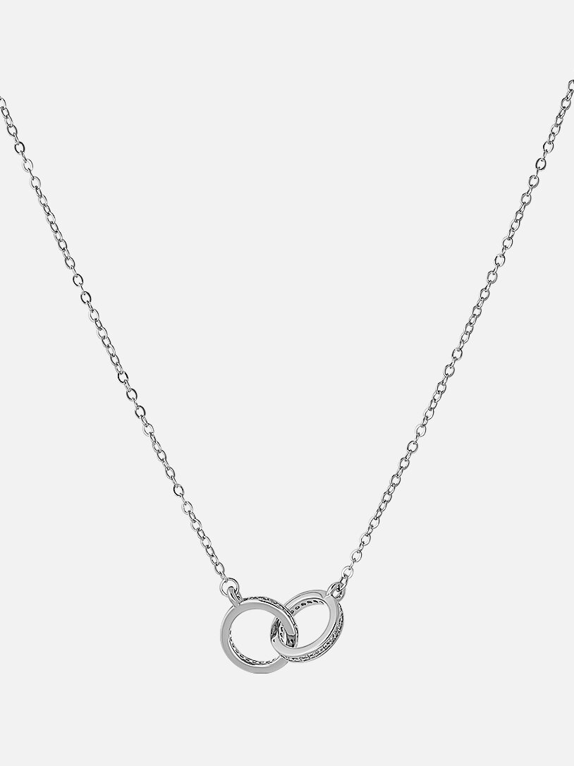 Колье Shine & Beauty, кристаллы Swarovski, длина 45 см, серебристый