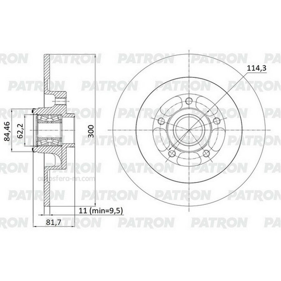 PATRON PBD1424 Диск тормозной зад. RENAULT Laguna III (BT0/1) 07-