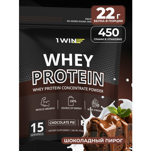 1WIN Протеин сывороточный с ВСАА Whey Protein вкус шоколадный пирог 450 гр