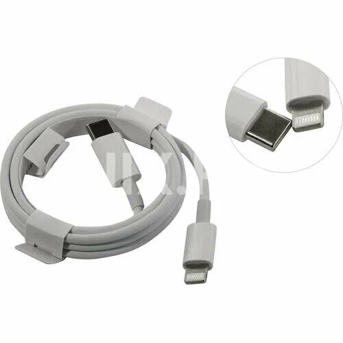 Кабель для зарядки айфона USB-C to Lightning, iphone Type C - Lightning , android, андроид, 1м, 5А, белый — фото 1