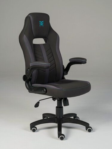 Изображение товара Кресло игровое викинг серое, ткань, топ-ган люкс, регулируемые подлокотники