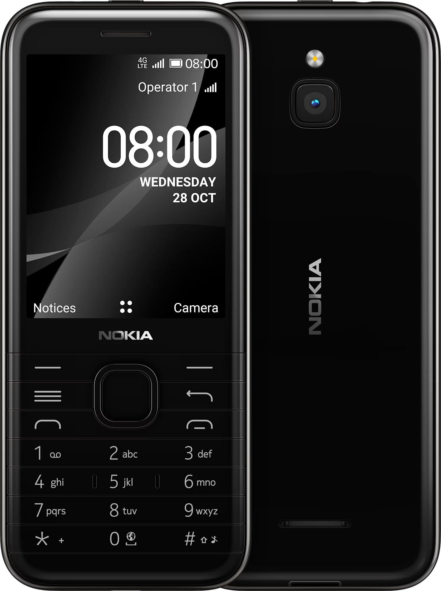 Nokia 8000, 4G, HMD, 2MP, 2,8", 240 x 320 p, Li-Ion, 1500 mAh, Wifi