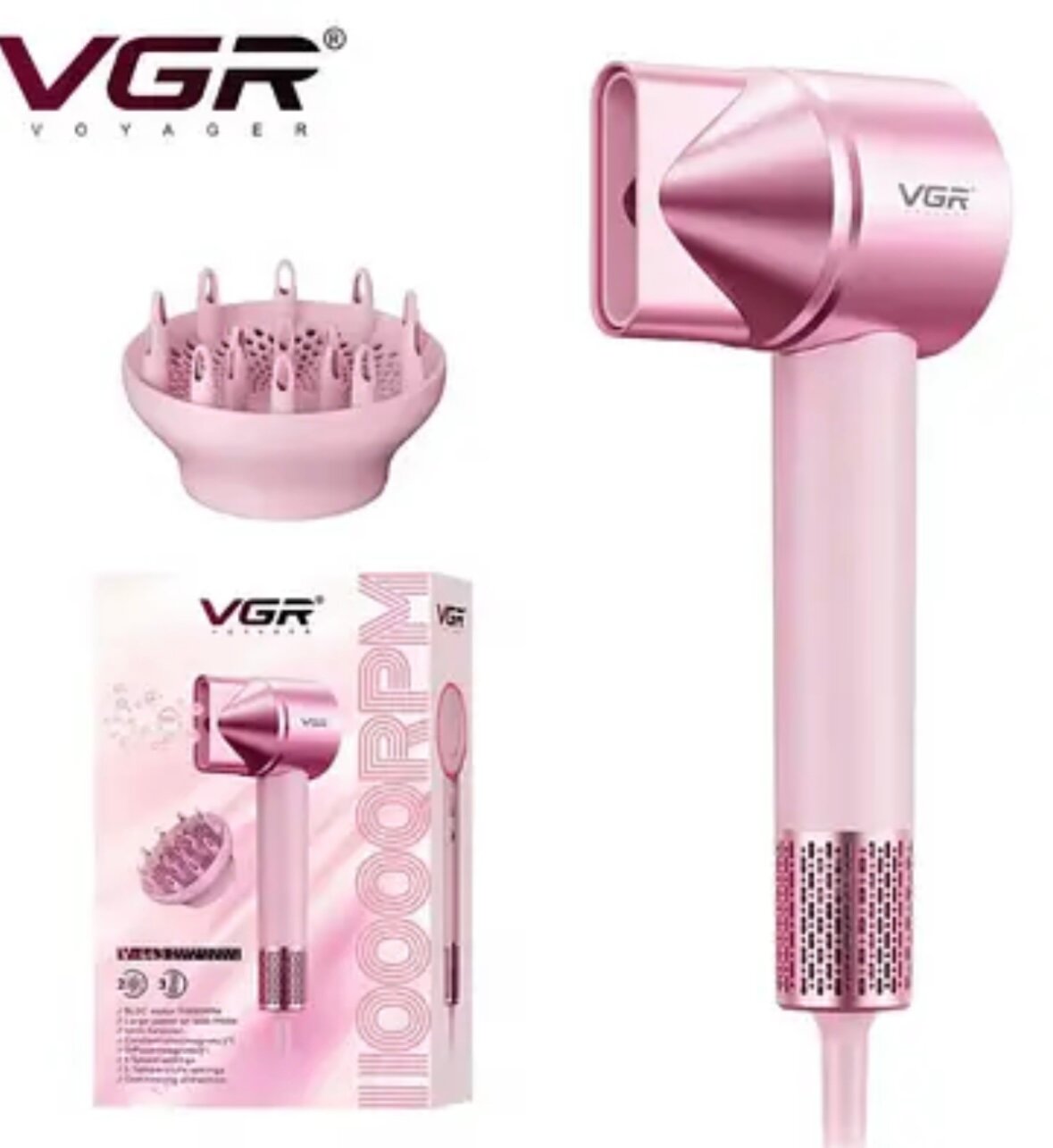 Фен VGR V-443, профессиональный, ионизация, три температурных режима