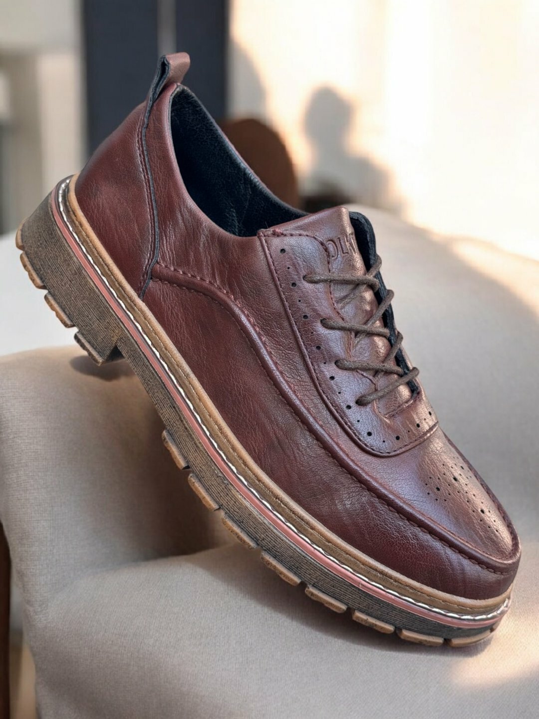 Лоферы  Туфли мужские Solid Step, из экокожи, водонепроницаемые, размер 38 39 40 41 42 43, карамельный