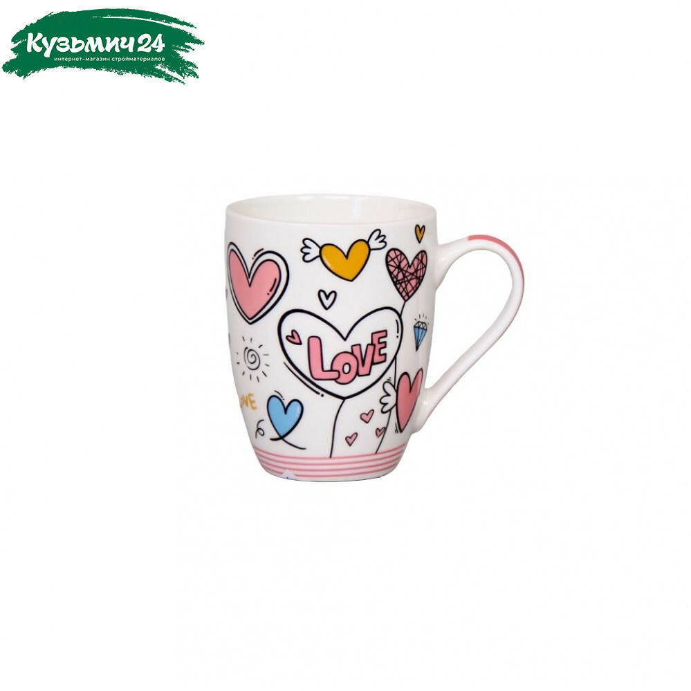 Кружка Сова Love 340 мл фарфор форма бочка разноцветная 1019031