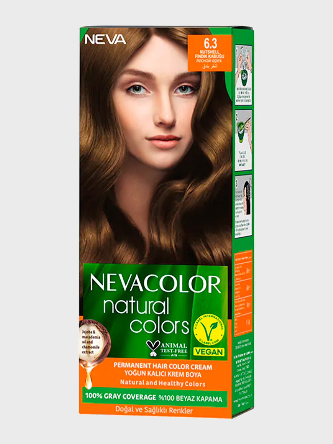 Краска для волос NEVACOLOR Natural Colors Creme, тон 6-3 "нуга"110МЛ