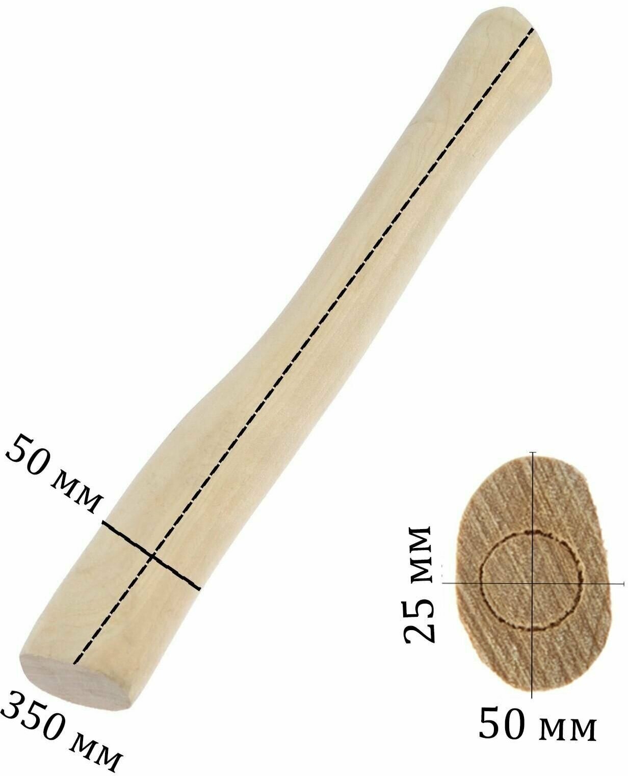 Топорище малое ЛОМ, Б1, из березы, 350 мм, высший сорт, шлифованное - фотография № 2