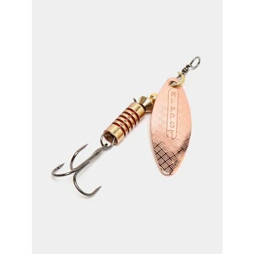 Блесна вращающаяся Mepps Aglia Long Silver #1летняя, цвет медный на спиннинг рыболовная